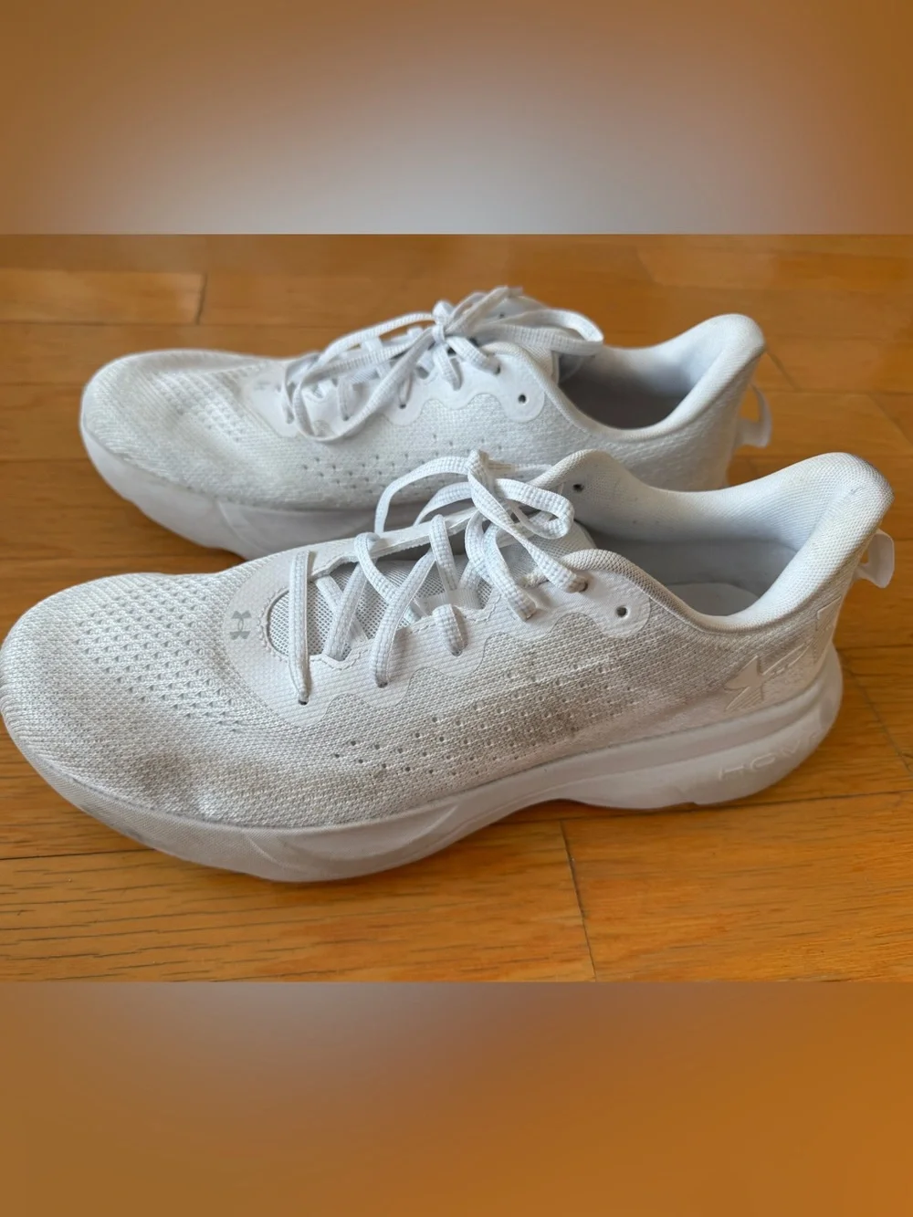 Under Armour White Breathable Knit Running Sneakers